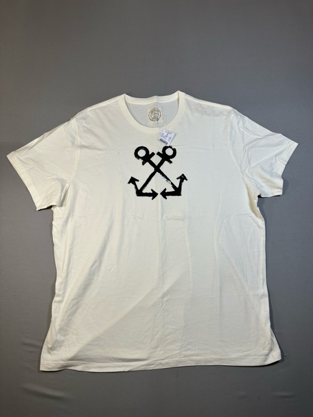 NWT J Crew Factory Cotton Crew Short Sleeve T-Shirt, Anchor - Mens XXL